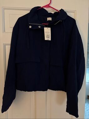 Women’s Navy Gauze Full Zip Jacket- A New Day Size Large